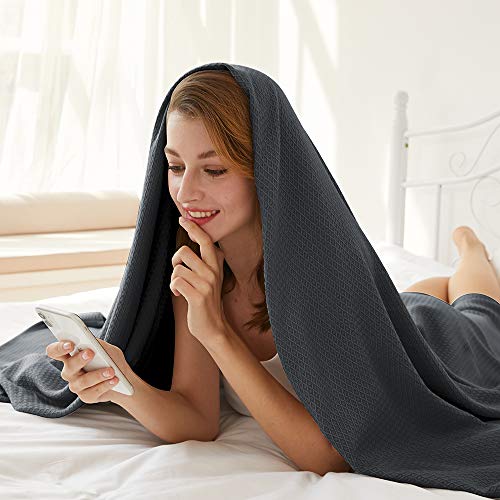 AmyHomie Cooling Blanket 79"x91", 100% Rayon Derived from Bamboo - color: Dark Gray, size: 79" x 91"