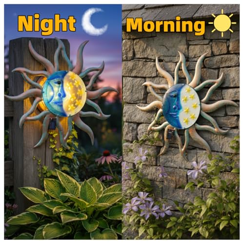 VEWOSTAR 29" Large Metal Sun and Moon Wall Art - color: Sun Moon