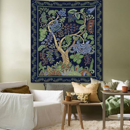 Apdidl Green Boho Tapestry for Bedroom, Hippie Tree of Life Wall Tapestries - color: K - Boho Tree Tapestry, size: 79"L x 60"W