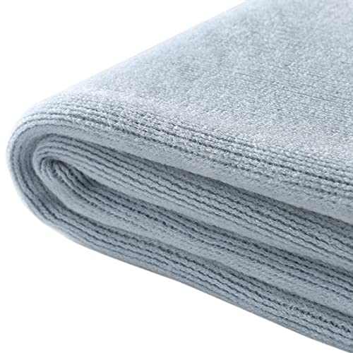 Homiest Pale Blue Knitted Throw Blanket with Fringe, 50x60 Inch - color: Baby Blue, size: 50" x 60"