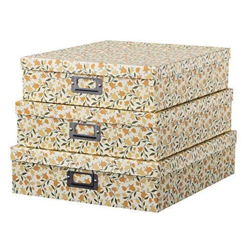 Soul & Lane - Keepsake Storage Boxes with Lids, Set of 3, Floral Dance - color: Floral Dance