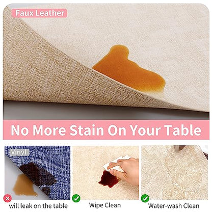 Maxpearl Faux Leather Placemats Set of 6, Easy to Clean, Beige - color: Beige