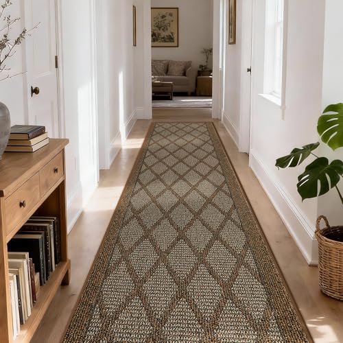 COSY HOMEER Hallway Runner Rugs Door Mat 2.8x10 Ft Dirt Trapper,Brown - color: Brown, size: 2'8" x 10' (Rectangular)