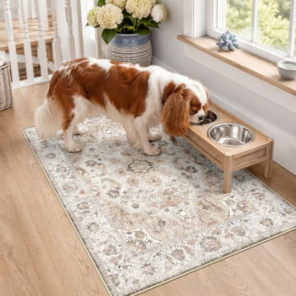 Washable Hallway Runner Rug 2x3: Non Slip Runner Rugs with Rubber Backing - color: Beige, size: 2' x 3' (Rectangular)