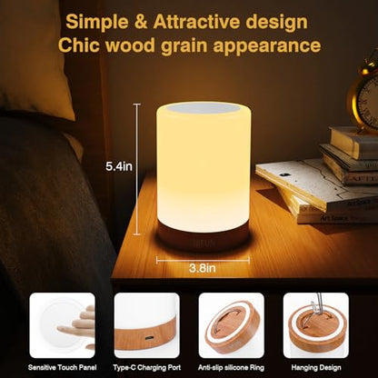 UNIFUN Baby Nursery Night Light Touch RGB Dimmable Bedside Table Lamp - size: Taller Size