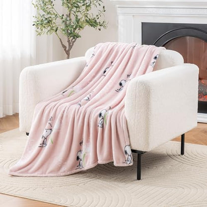 Berkshire Blanket Peanuts VelvetLoft Cute Character Snoopy Plush Throw Blanket,Peanuts Snoopy Make A Wish Spring Pink,Throw 55 in x 70 in (Official Peanuts Product) - color: Make a Wish Spring Pink, size: Throw (55 in x 70 in)