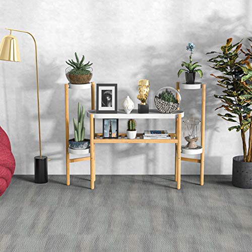 Bamboo Plant Stand Indoor, 3 Tier Plant Shelf Table for Multiple Plants