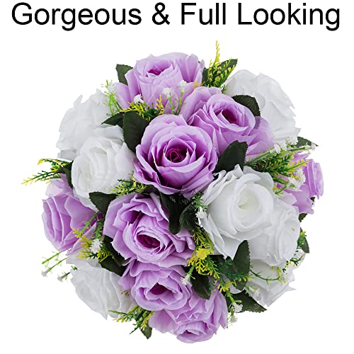 Flower Centerpieces for Wedding Tables: Lilac & White, 2 Packs - color: Lilac & White