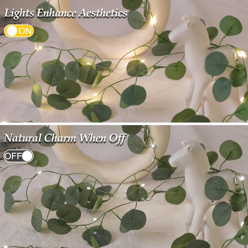 Vine Fairy Lights, 6.5FT 40 LEDs Eucalyptus String Lights, 2 Pack - color: Eucalyptus, size: 6.5 ft-20 LED-2 pack
