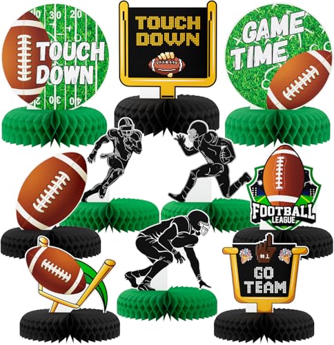 10Pcs Football Party Decorations, Football Centerpieces for Table - style: Football Party