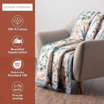 Maison d' Hermine Throw Blanket for Couch Lightweight Soft (50''X60'') - color: 002 - Hokuzai - Grey, size: 50"x60"