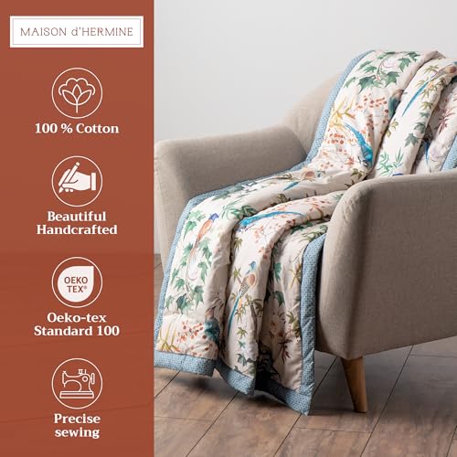 Maison d' Hermine Throw Blanket for Couch Lightweight Soft (60''X80'') - color: 002 - Hokuzai - Grey, size: 60"x80"