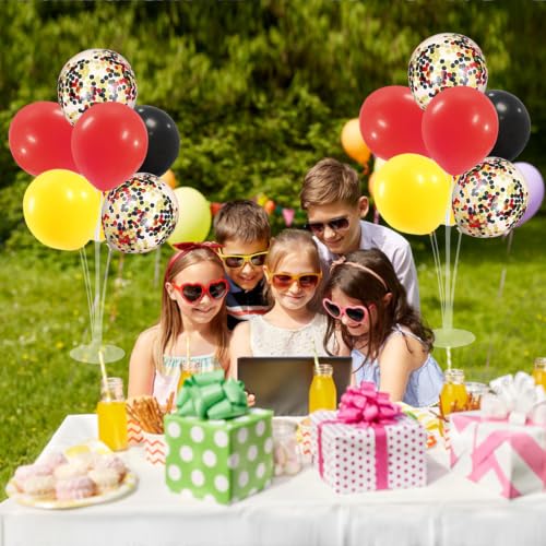 ZJDHPTY Mouse Birthday Decorations,4Set Red Yellow Black Balloon Stand Kit - color: Red Yellow Black 4