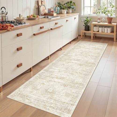 2x7 Runner Rug Non Slip,Washable Hallway Runner Rug,Beige - color: Beige/Ivory, size: 2' x 7' (Runner)