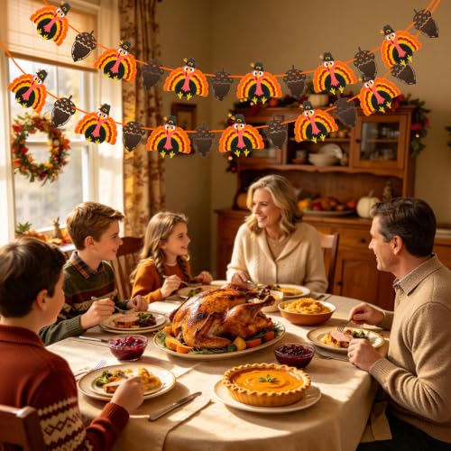 Fall Thanksgiving Garlands Halloween Banner Decorations for Home 6 Pcs