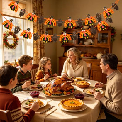 Fall Thanksgiving Garlands Halloween Banner Decorations for Home 6 Pcs