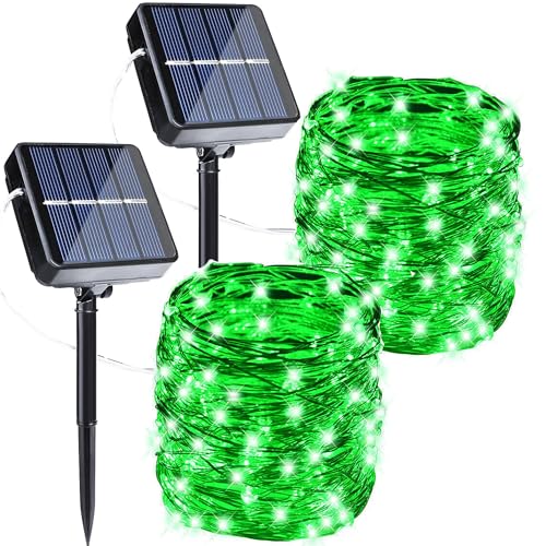 Joomer Solar Fairy Lights, 2-Pack Total 80FT 240LED String Lights, Green - color: Green, size: 2*120LED