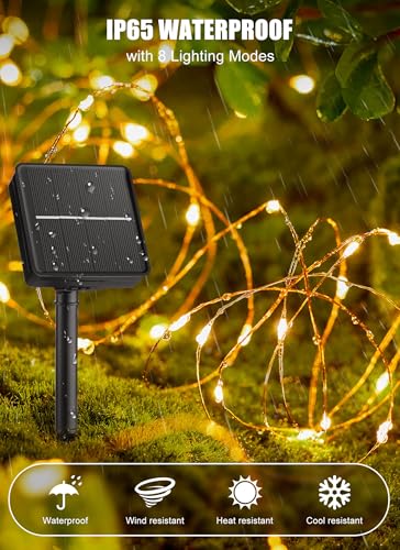 Solar String Lights, 6 Pack Total 198Ft 600 LED Fairy Lights Warm White - color: Warm White, size: 33FT*6Packs