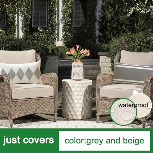 Outdoor Pillows Covers 12x20 Waterproof,Grey and Beige Set of 4(No Insert) - color: Grey and Beige, size: 20" x 12" (Pack of 4)