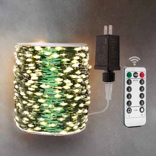 400FT 1200LED Extra Long Fairy Lights Plug in Green Wire - color: Green wire, size: 400FT 1200LEDs