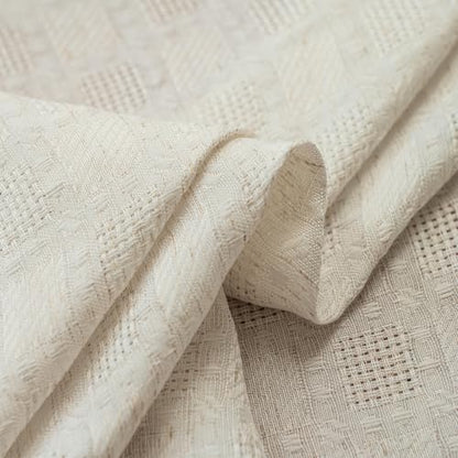 Linen Textured Sheer Curtains for Living Room Rod Pocket Top - color: White, size: 52"W x 84"L (Pack of 2)