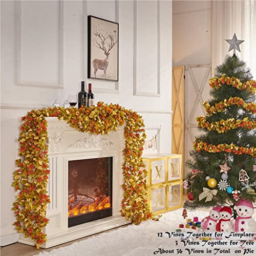 8Pcs x 8.2FT Artificial Flower Garland Rose Vine, Fall Champagne Flower - color: Fall Champagne 8pcs, 1.5" Rose Flowers, size: 8.2FT Vines