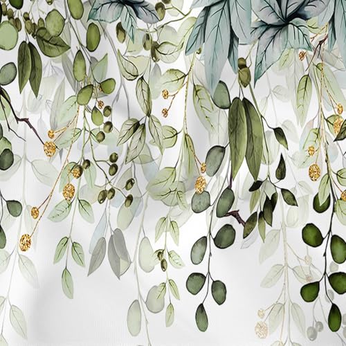 Sage Green Eucalyptus Leaves Window Valance 2 Panels, 36x26 in - color: Eucalyptus Leaves-green, size: 26"W x 36"L (Pack of 2)