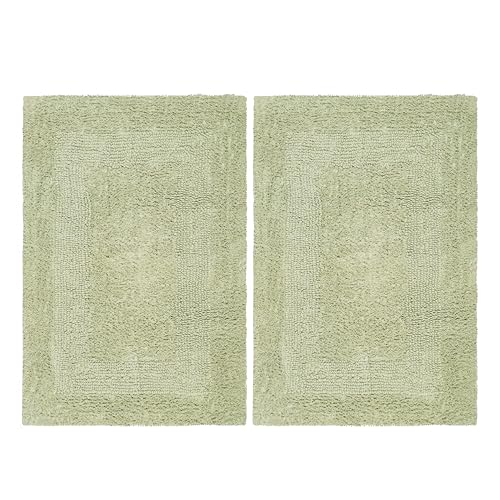 COTTON CRAFT Bath Rugs - 2 Pack Large 20x30 Soft Plush Bath Mats - Sage - color: Sage, size: 20x30 Inches