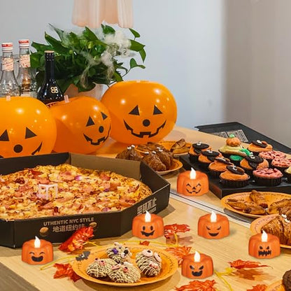 GenSwin Pumpkin Halloween Flameless Candles Battery Operated with Timer - color: 6-Pumpkin
