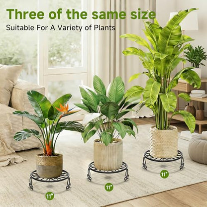 NSYOOMH 3-Pack Sturdy Plant Stand for Outdoor Indoor,Potted Plant Riser 11" - size: 3Pack-11Inch