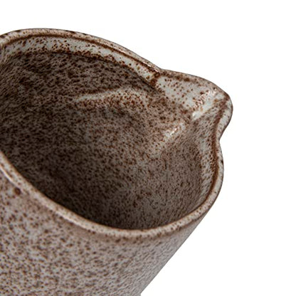 Creative Co-Op Modern Small Stoneware Pitcher or Vase, Putty Brown - color: Putty Brown, size: 16 Ounces