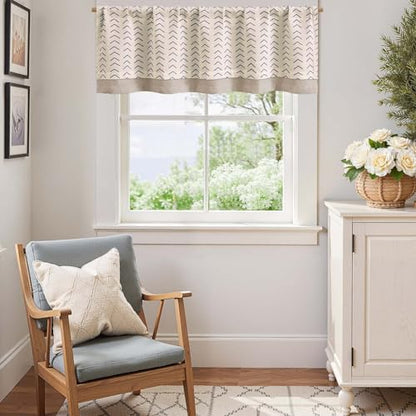 jinchan Arrow Linen Valance 18 Inch Modern Boho 1 Panel Black on Linen - color: Arrow | Black on Linen, size: 50"W x 18"L (Pack of 1)