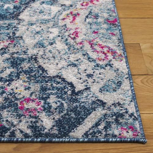 SAFAVIEH Madison Collection Runner - 2'3" x 10', Blue & Grey, Non-Shedding & Easy Care, Ideal for High Traffic Areas in the Living Room, Dining, Bedroom (MAD600M) - color: Blue/Grey, size: 2'3" x 10' (Runner)