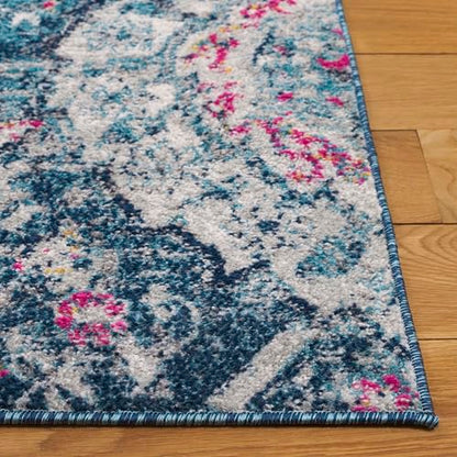 SAFAVIEH Madison Collection Runner - 2'3" x 10', Blue & Grey, Non-Shedding & Easy Care, Ideal for High Traffic Areas in the Living Room, Dining, Bedroom (MAD600M) - color: Blue/Grey, size: 2'3" x 10' (Runner)