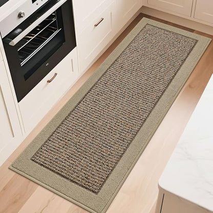 BEQHAUSE Kitchen Runner Rug 24"x60", Non Slip Kitchen Mat Washable, Taupe - color: Taupe, size: 24" X 60" (Rectangular)