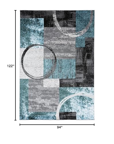 Rugshop Circle Design Contemporary Durable Area Rug Gray 7'10" x 10'2" - color: Grey, size: 7'10" x 10'2" (Rectangular)