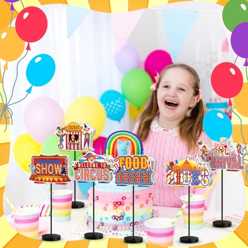 DoubleFill 6 Pcs Carnival Party Decoration for Table Centerpieces - style: Carnival Circus