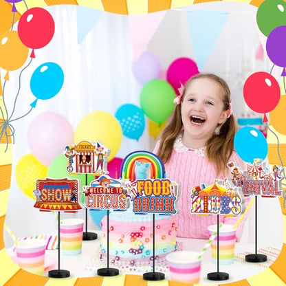 DoubleFill 6 Pcs Carnival Party Decoration for Table Centerpieces - style: Carnival Circus