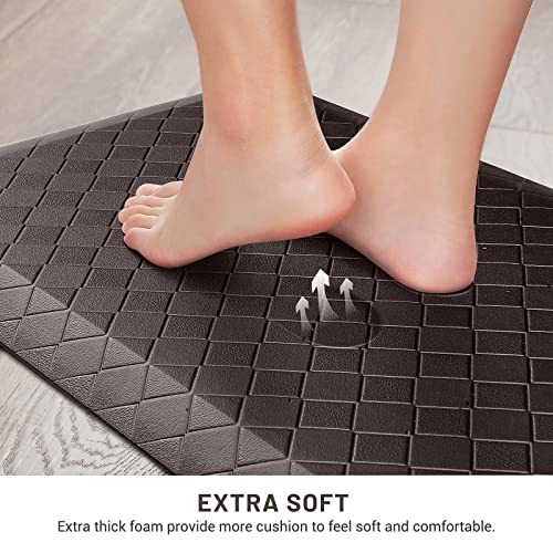 HappyTrends Kitchen Floor Mat - 4/5 Inch Thick Anti-Fatigue Kitchen Rug - color: Chocolate, size: 28"L x 17.3"W x 0.8"Th