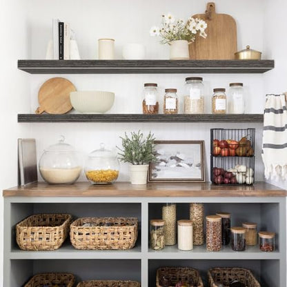 QEEIG Extra Long Floating Shelves for Wall (Grey, Set of 2, 47.2") - color: D. Grey, size: 47.2"