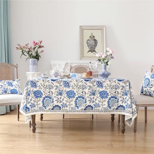 ISAENNE Designer French Linen Square Large Tablecloth,67"x67"-Blanch - color: Blanch, size: 67" x 67" (Square)