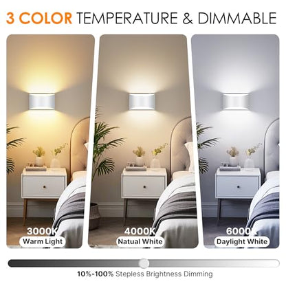 Battery Operated Wall Sconces Set of 2 Rechargeable Wireless White - color: White, size: 2 Pack