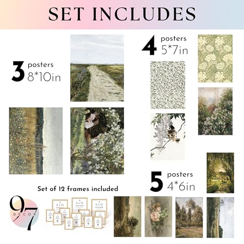 97 Decor French Country Wall Art, 12 Pcs Landscape Prints, Unframed - color: French Country Landscape Gx8x10