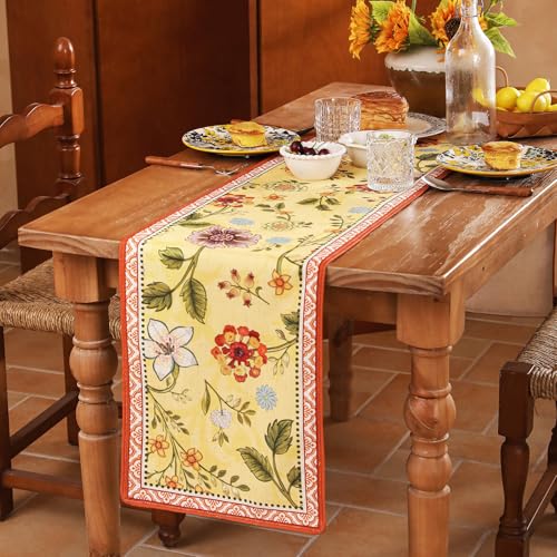 bilin gaier Designer French Linen Small Table Runner,63"x12"-Bellano - color: Bellano, size: 12"*63"