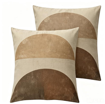 Linen Throw Pillow Covers Set of 2, Boho Geometric Design - color: A20004, size: 18" x 18" (Pack of 2)