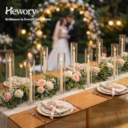 Hewory Hurricane Glass Candle Holders: 24 PCS Chimney Covers Bulk 12.6" H