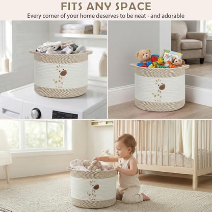 Baby Laundry Basket for Nursery, Large 15”x12” Giraffe Storage Baskets - color: Giraffe