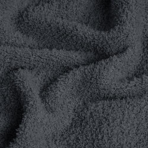 JOOJA Dark Grey Black Fuzzy Knitted Blanket, Soft Lightweight Plush Queen Size Blanket for Bed, Cozy Nights, Charcoal Grey, 90x90 - color: Charcoal Grey, size: 90x90