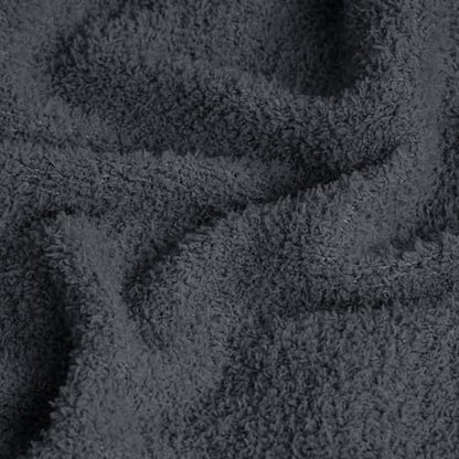JOOJA Dark Grey Black Fuzzy Knitted Blanket, Soft Lightweight Plush Queen Size Blanket for Bed, Cozy Nights, Charcoal Grey, 90x90 - color: Charcoal Grey, size: 90x90