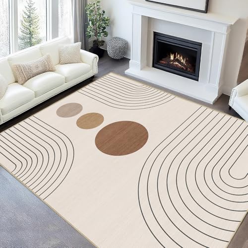 9x12 Boho Area Rug for Living Room Modern Geometric Abstract Rug Beige - color: Beige, size: 12' x 9' (Rectangular)